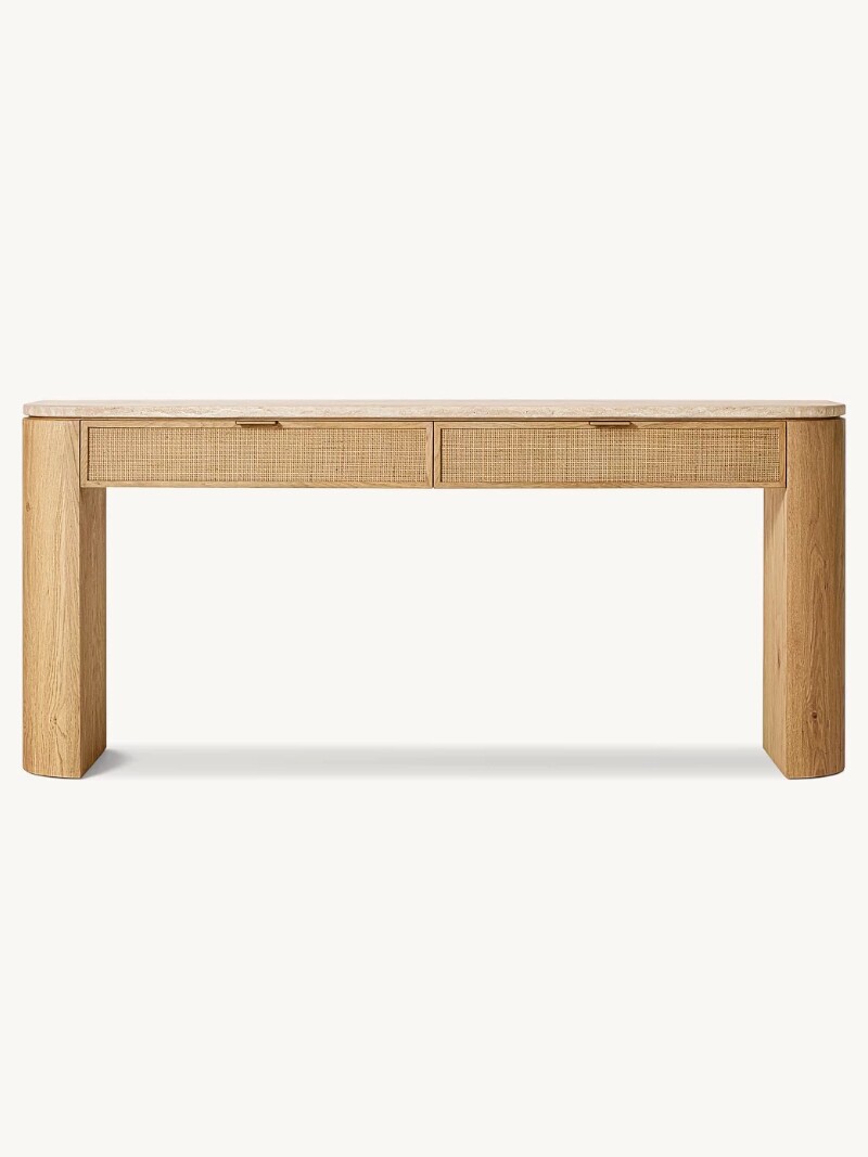 American Country Oak Storage Console Table — product image 2