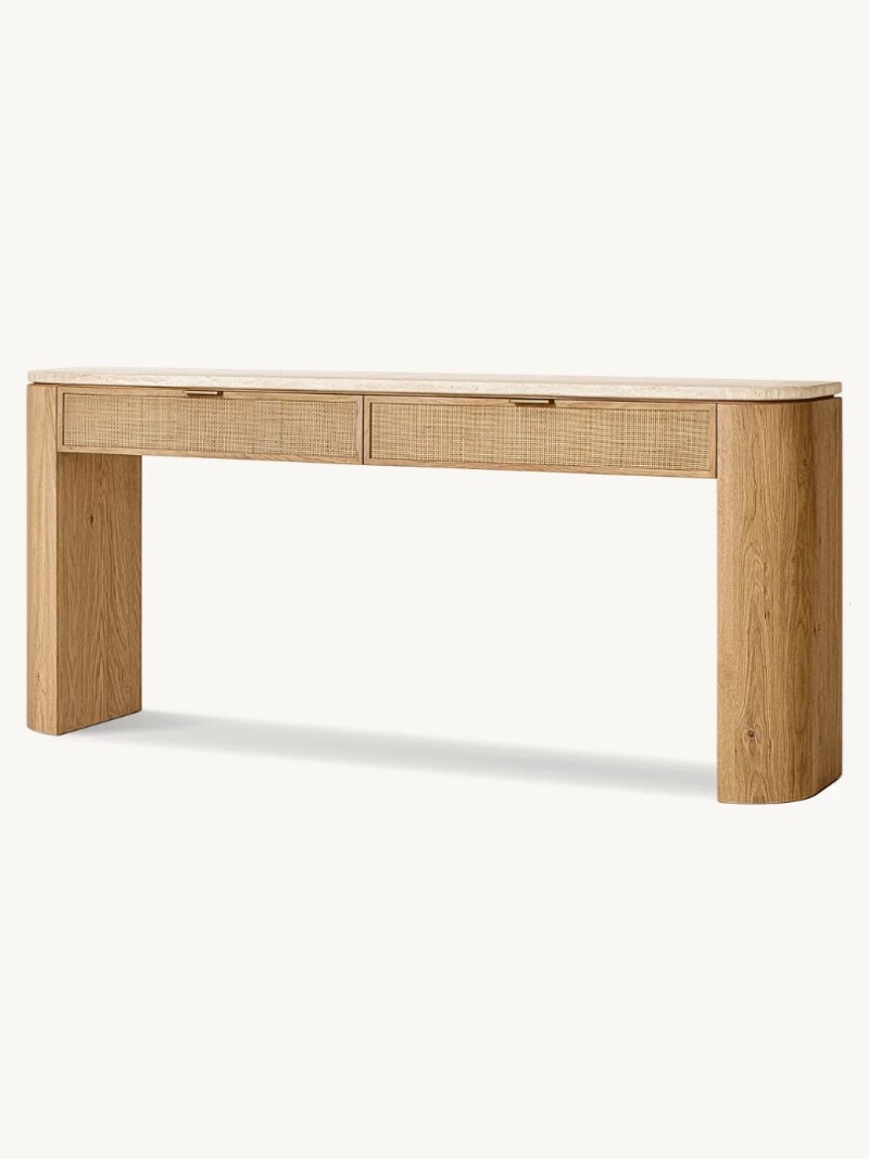 American Country Oak Storage Console Table — product image 3