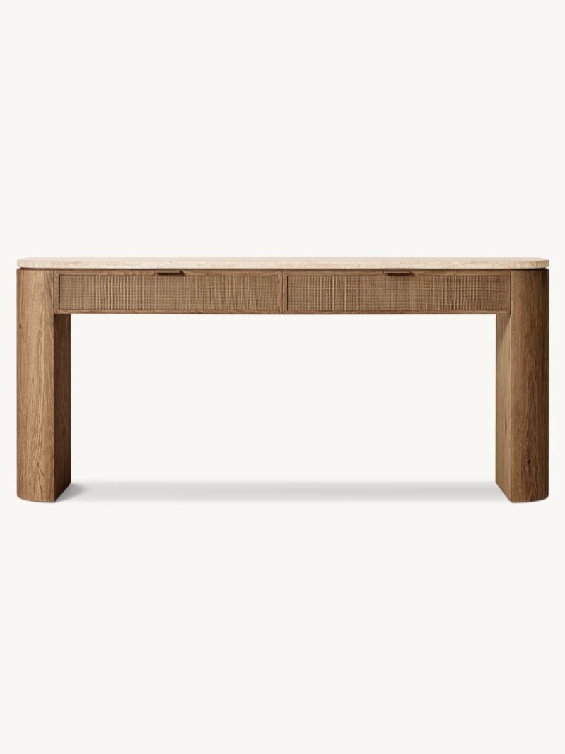 American Country Oak Storage Console Table — product image 5