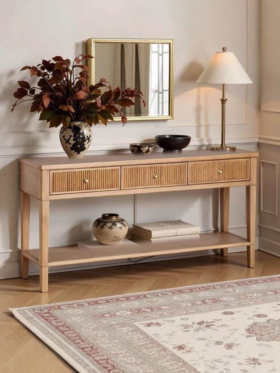 American Country Solid Wood Storage Hallway Cabinet — product image 1