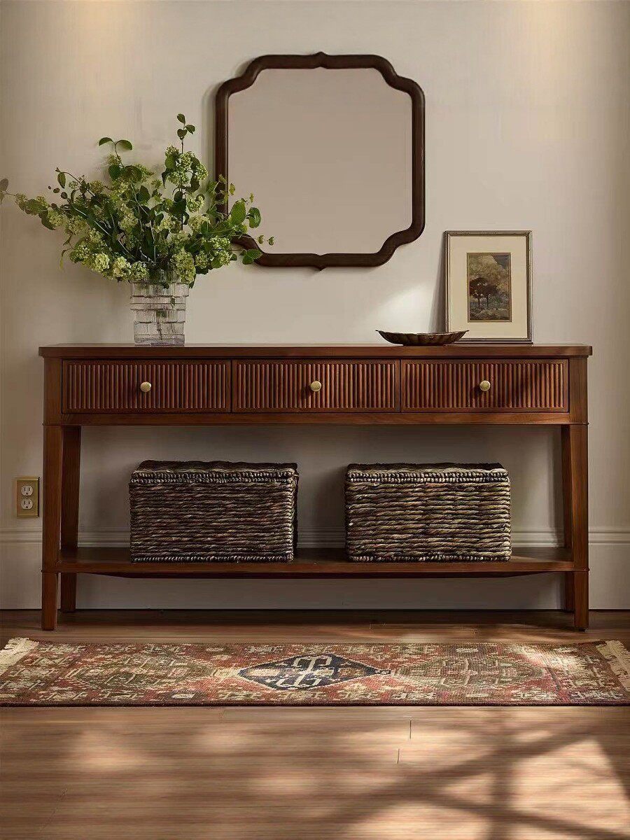 American Country Solid Wood Storage Hallway Cabinet — product image 3
