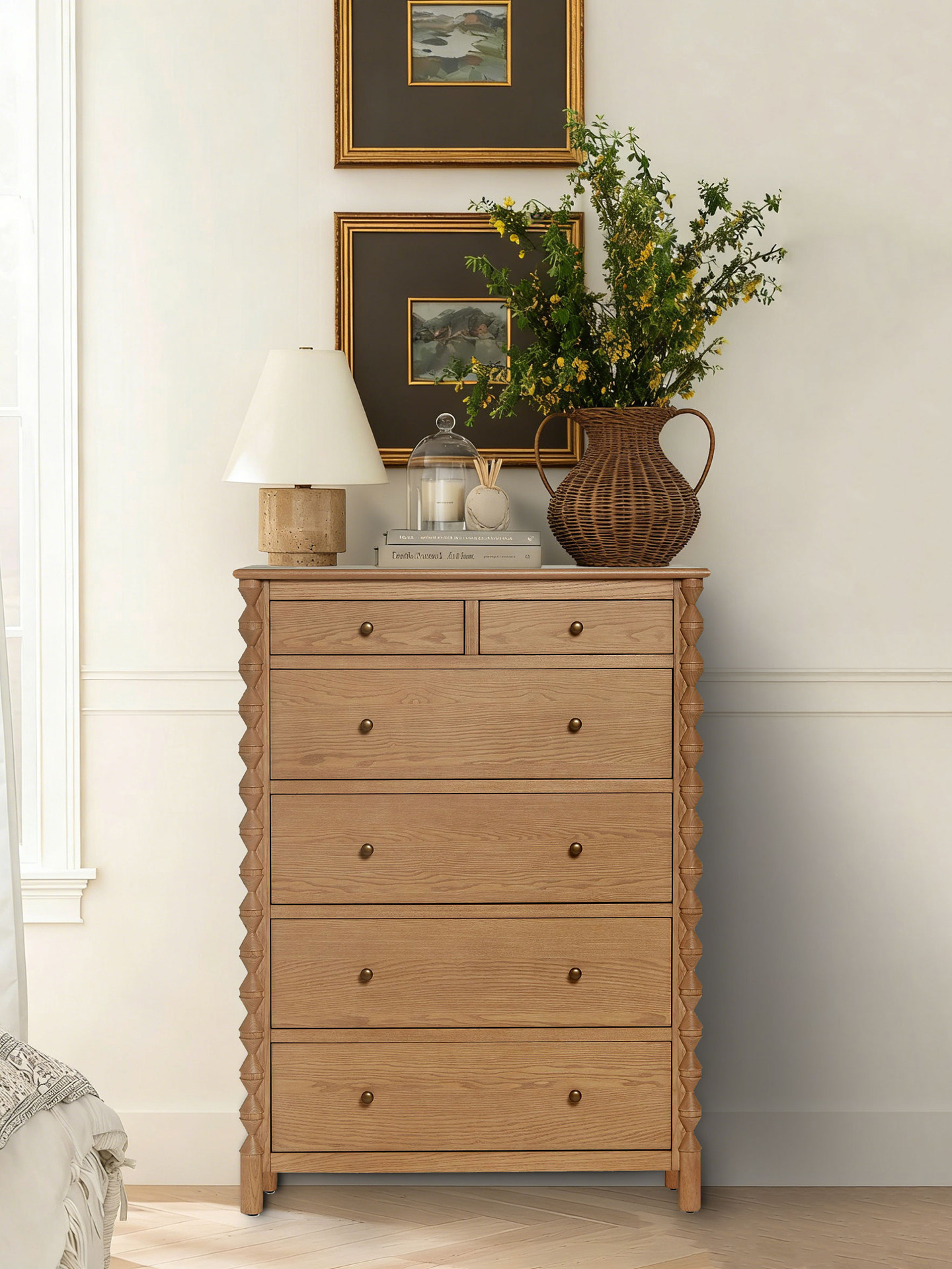 American Country Solid Wood Storage Chest of Drawers — product image 2