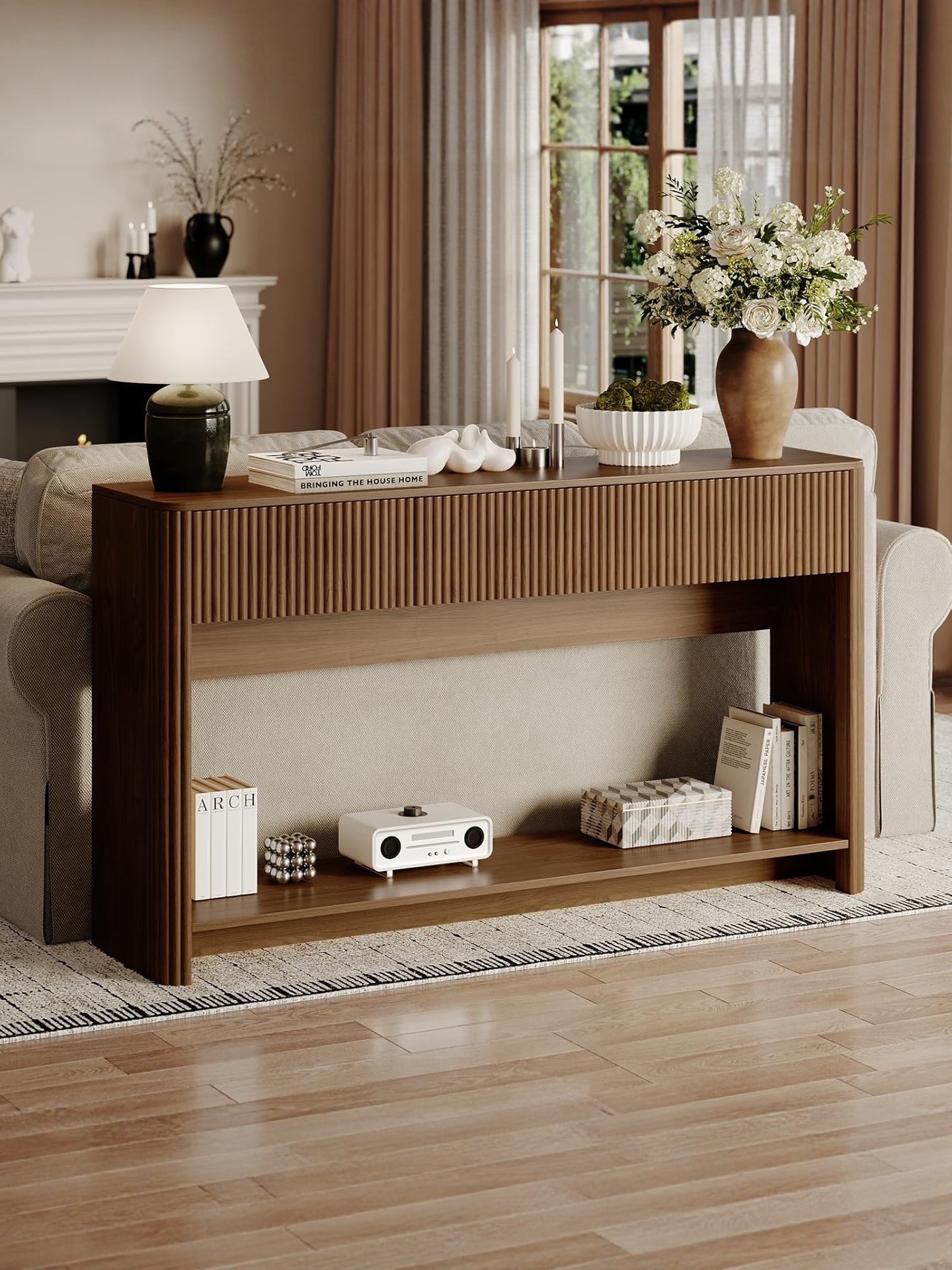 French-Inspired Ash Storage Console Table — product image 2