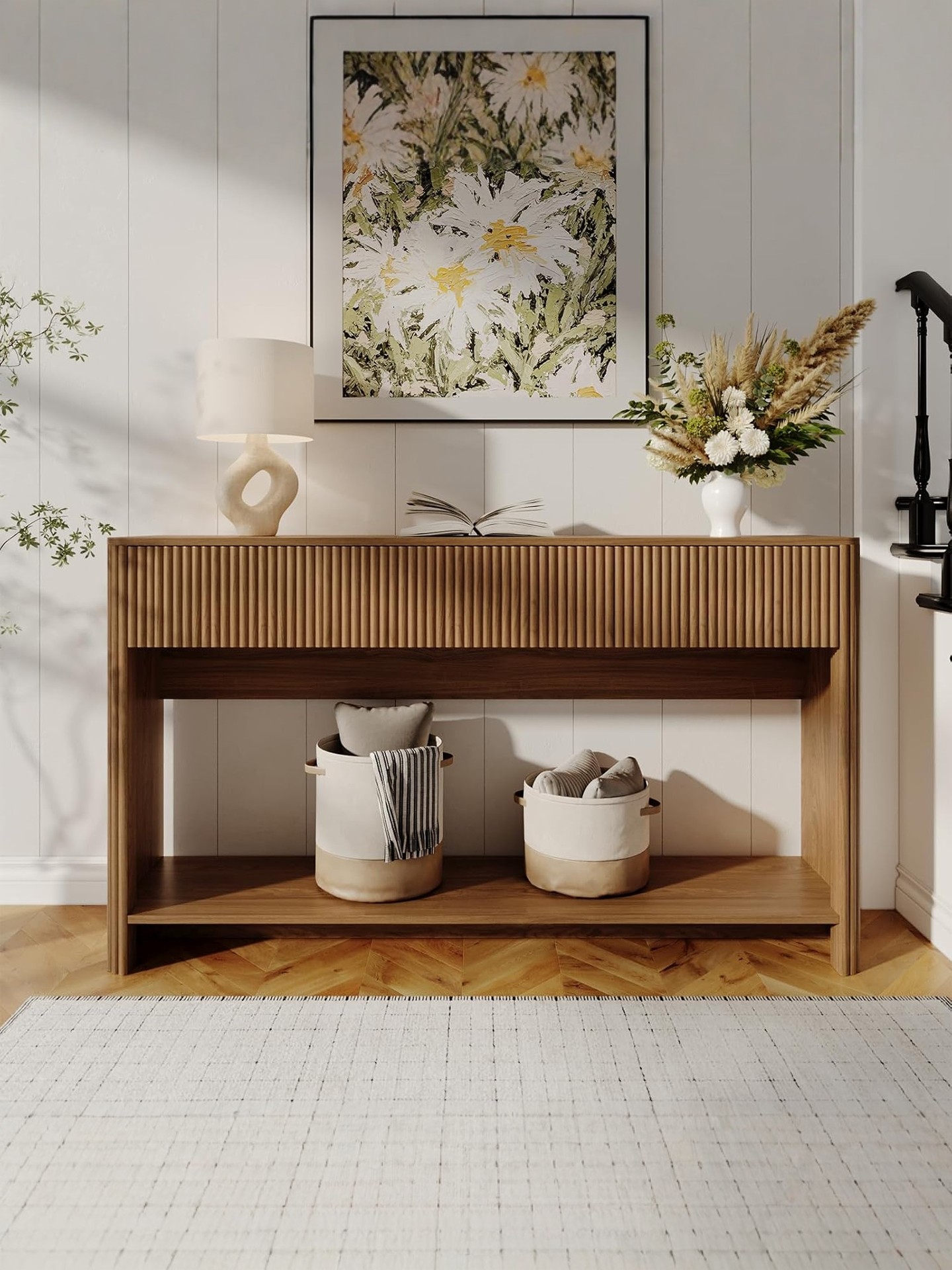 French-Inspired Ash Storage Console Table — product image 3
