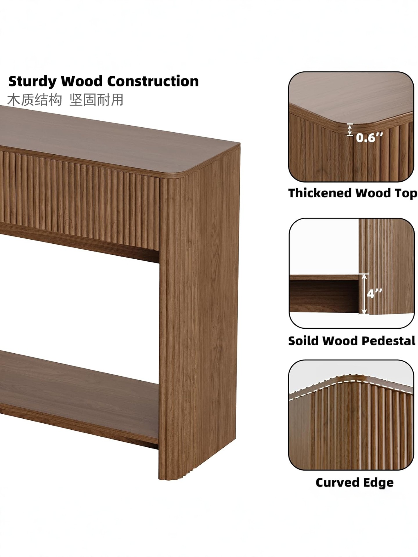 French-Inspired Ash Storage Console Table — product image 4