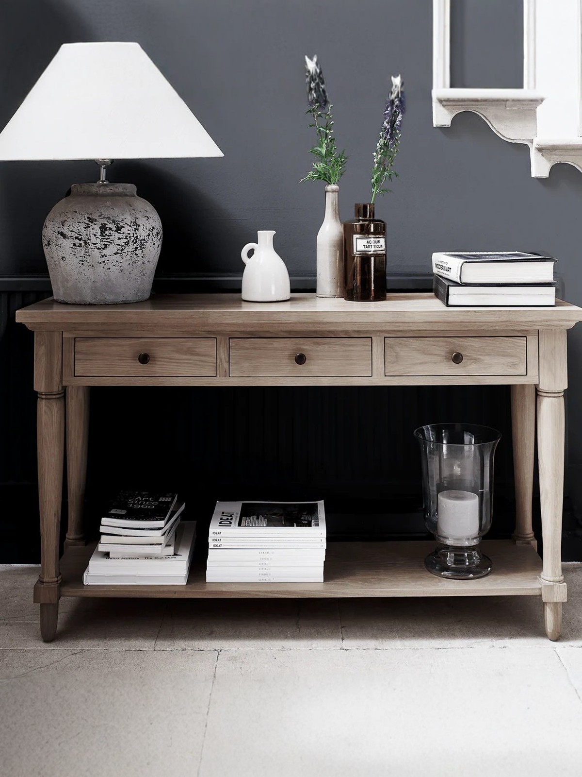 American-Style Oak Storage Console Table — product image 1