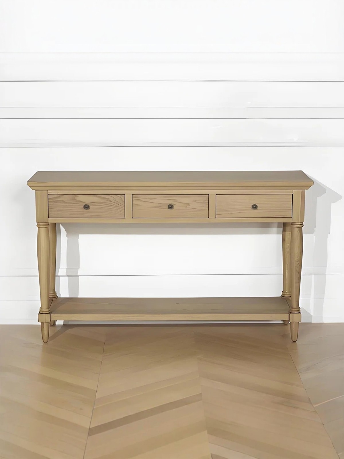 American-Style Oak Storage Console Table — product image 4