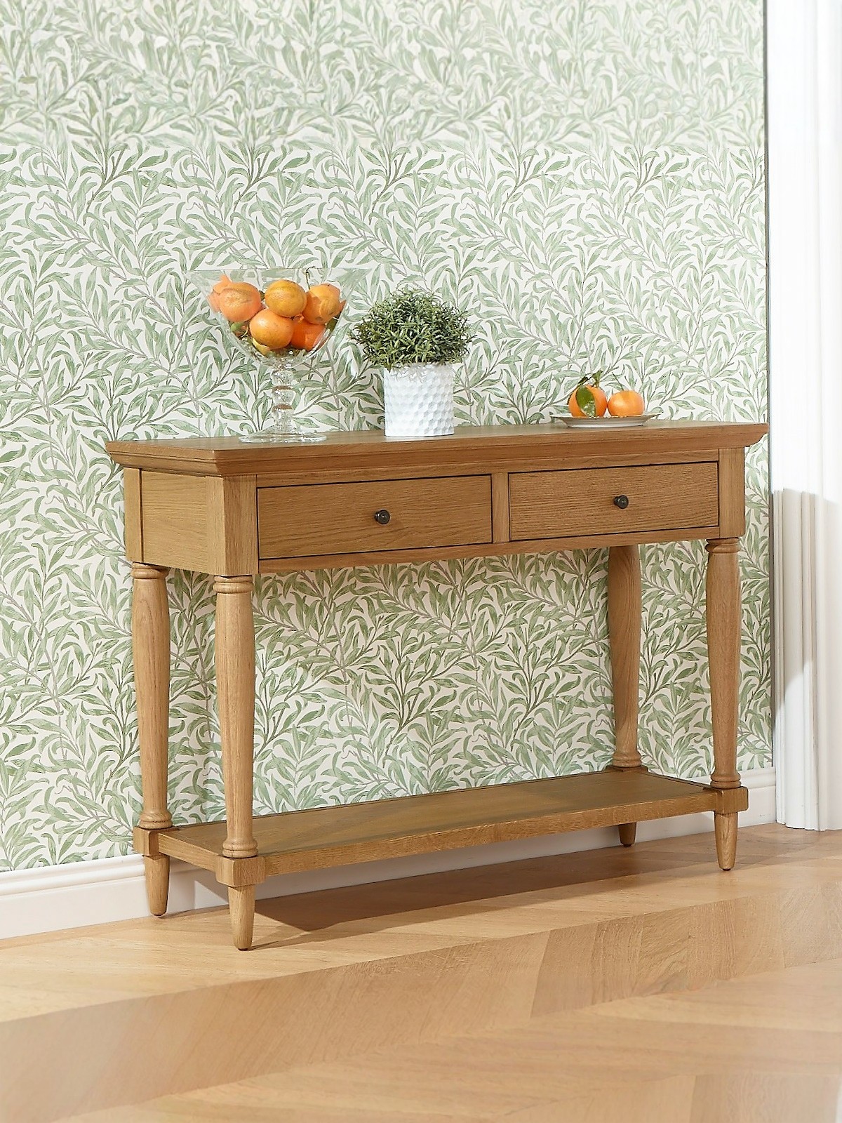 American-Style Oak Storage Console Table — product image 5