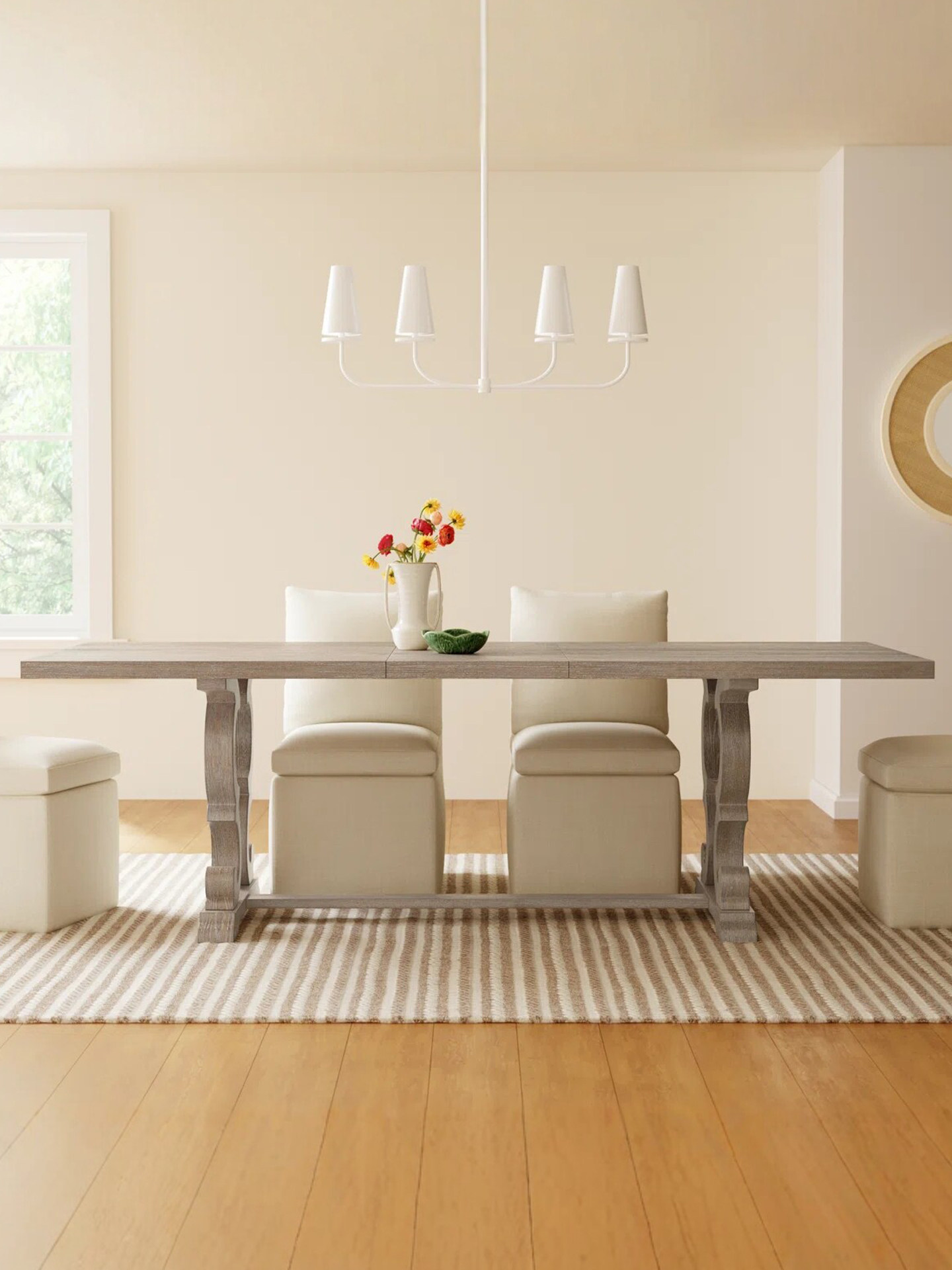 American Country Carved Dining Table — product image 3