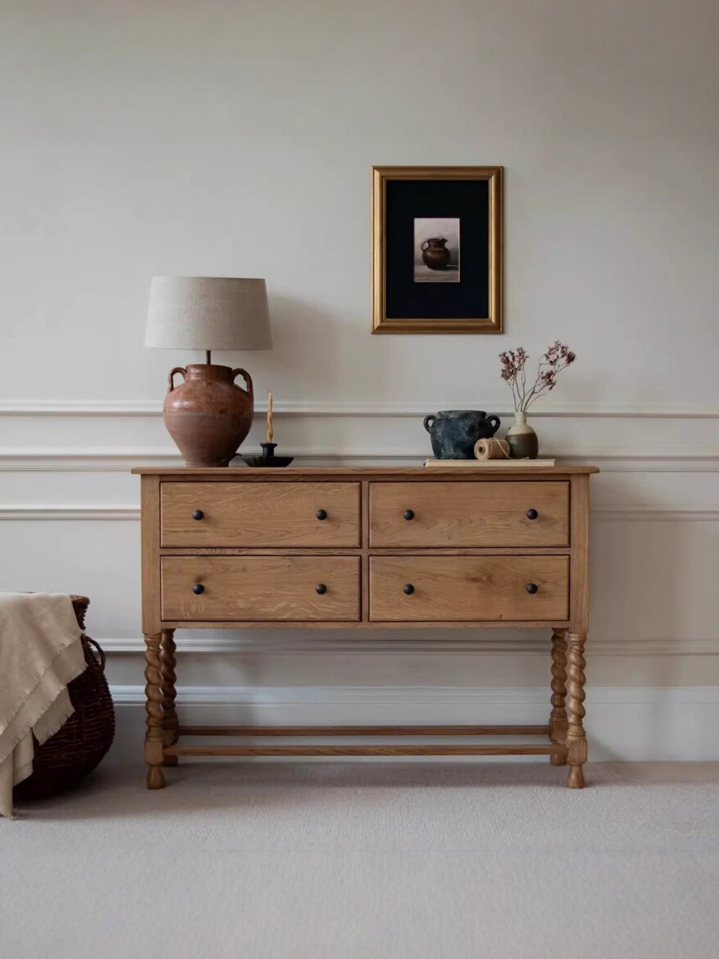 American-Style Solid Wood Storage Hallway Cabinet — product image 1