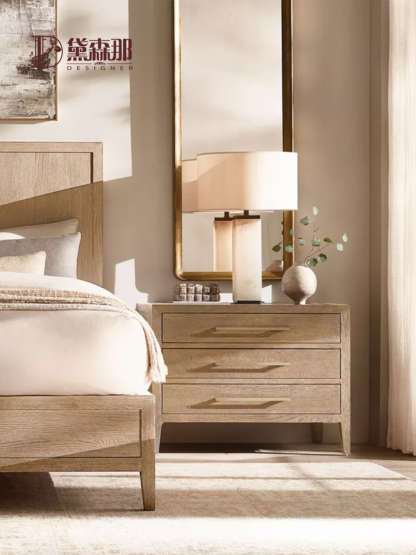 French-Inspired Storage Bedside Table — product image 2