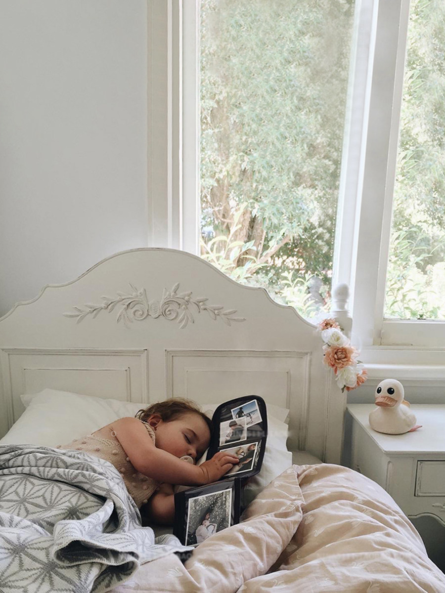 French-Inspired Solid Wood Carved Bed — product image 1