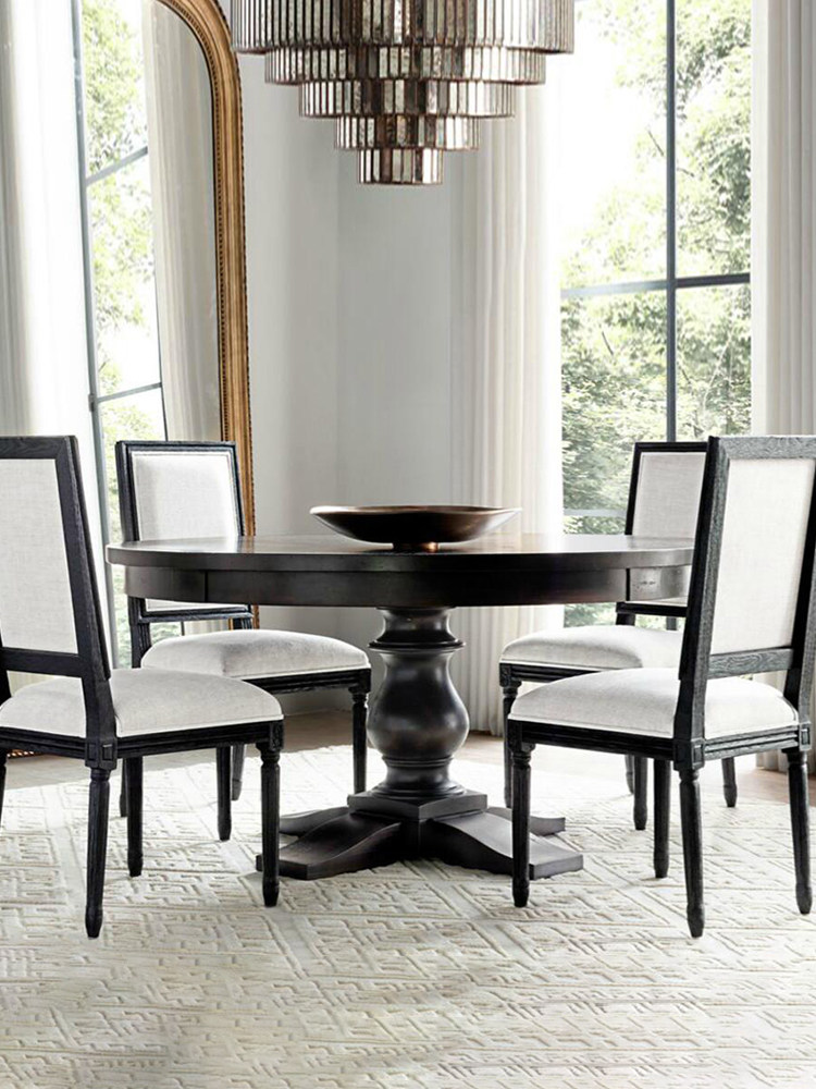 American-Style Wood Round Dining Table — product image 1
