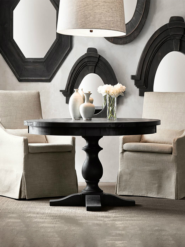 American-Style Wood Round Dining Table — product image 2