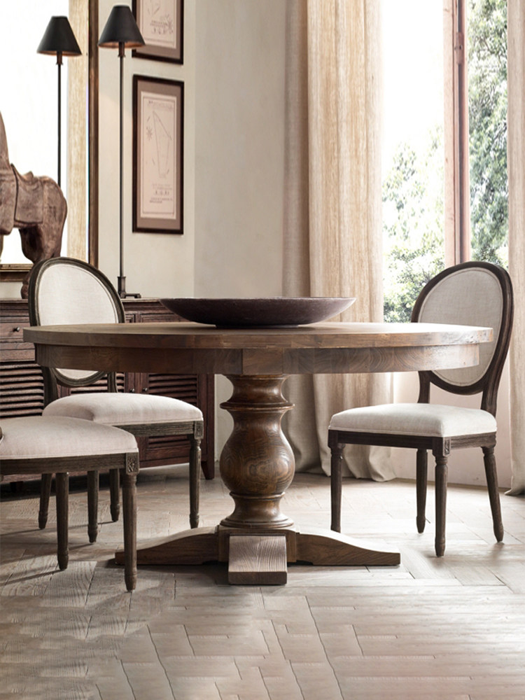 American-Style Wood Round Dining Table — product image 3