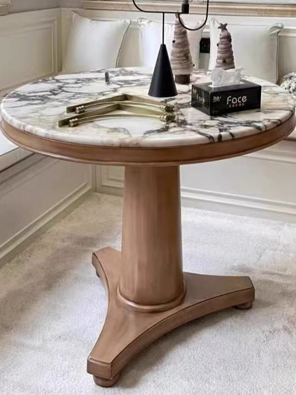 Vintage-Inspired Oak Round Dining Table — product image 1