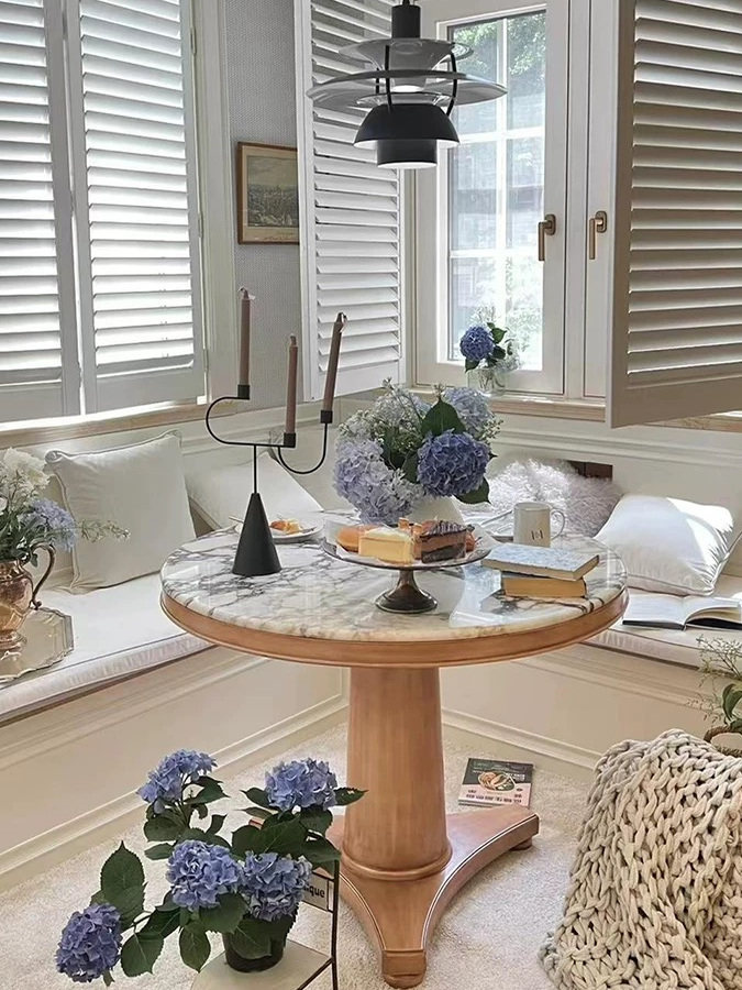 Vintage-Inspired Oak Round Dining Table — product image 3
